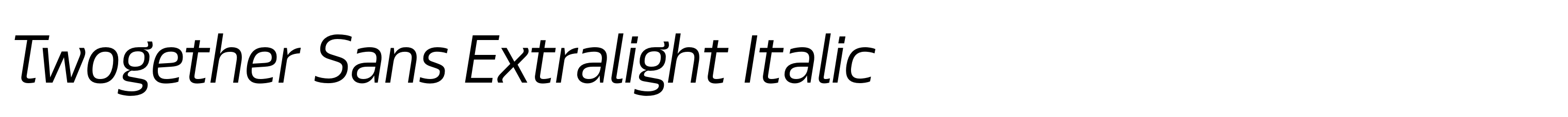 Twogether Sans Extralight Italic